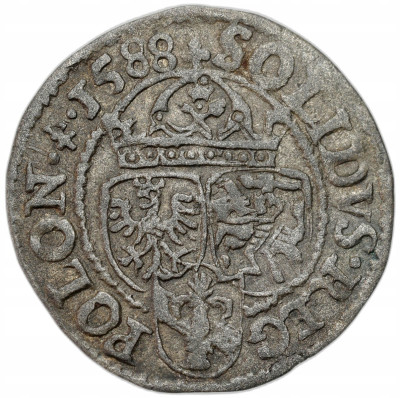 Zygmunt III Waza. Szeląg 1588, Olkusz - znak Półruszt