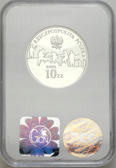 10 złotych 2005 Zakończenie Wojny GCN PR70 - SREBRO