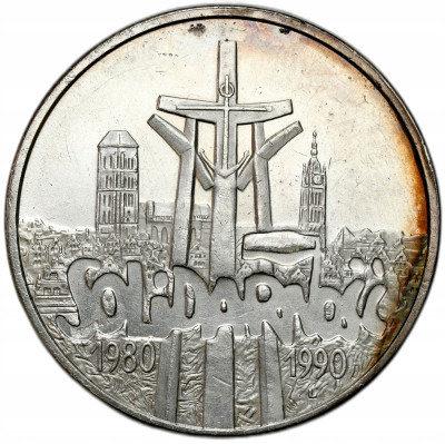 III RP. 100.000 złotych 1990 Solidarność typ A – SREBRO