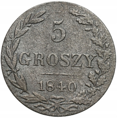 Polska XIX w./Rosja. Mikołaj I. 5 groszy 1840 MW, Warszawa