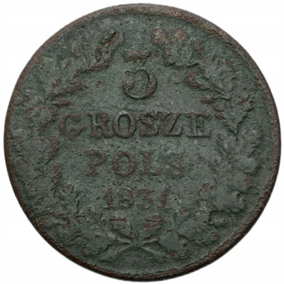 Powstanie Listopadowe. Trojak (3 grosze) 1831 KG, Warszawa