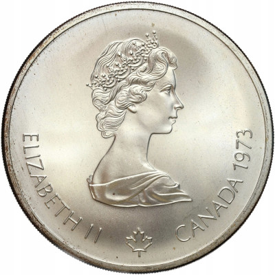 Kanada 10 dolarów 1973 XXI Letnie I. O., Montreal 1976 - Mapa świata SREBRO