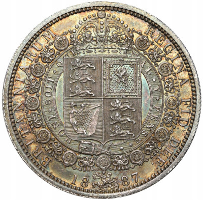 Wielka Brytania, Wiktoria (1837–1901. 1/2 korony 1887, Londyn