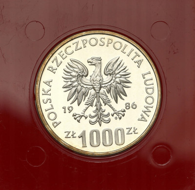 PRÓBA srebro 1.000 złotych 1986 Pomoc Szkole