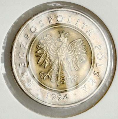 5 złotych 1994 - SKRĘTKA około 45 stopni