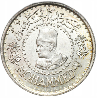 Maroko, Muhammad V. 500 franków 1956 – SREBRO