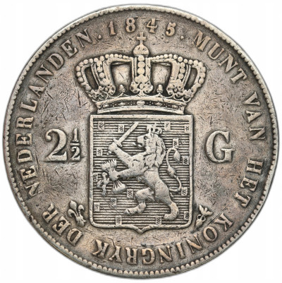 Holandia Wilhelm II 2 1/2 guldena 1845
