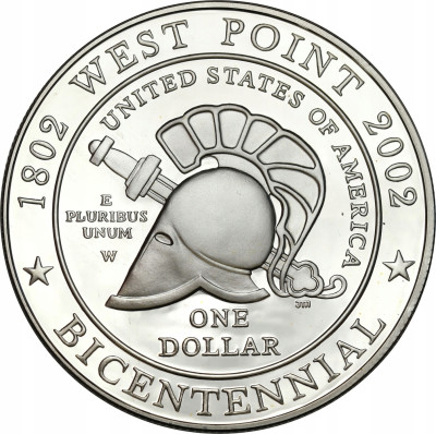 USA. 1 dolar 2002, Dwustulecie West Point – SREBRO