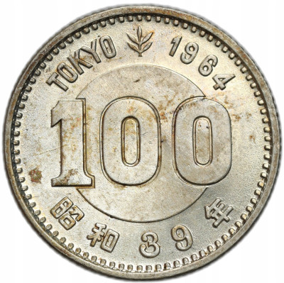 Japonia. 100 jenów 1964 XVIII letnie IO, Tokio 1964 – SREBRO