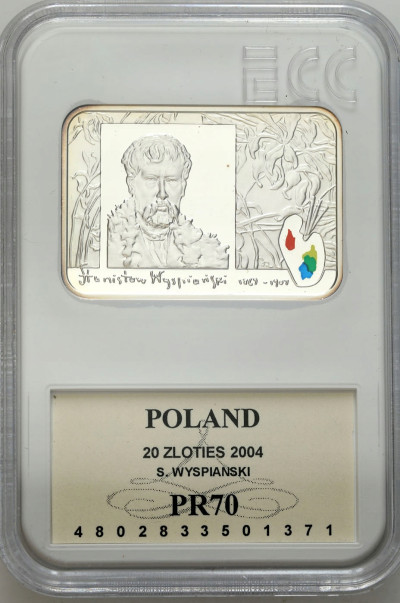 20 złotych 2004 Stanisław Wyspiański GCN PR70 SREBRO