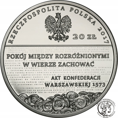 20 złotych 2017 Pięć Wieków Reformacji - SREBRO