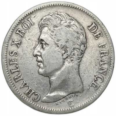 Francja. 5 Franków 1826 Q Charles X - RZADKIE - SREBRO