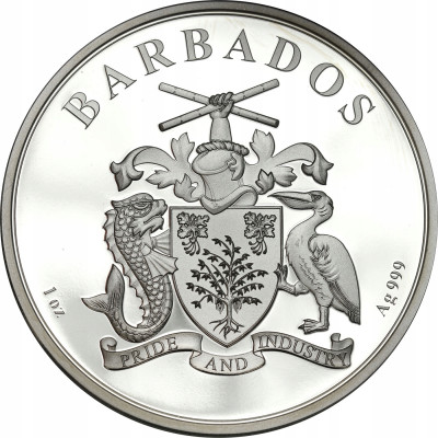 Barbados. 5 dolarów 2019, Flaming – UNCJA SREBRA