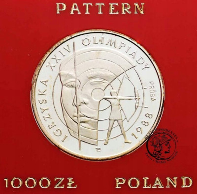 PRÓBA Srebro 1000 złotych 1987 Łuczniczka