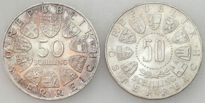 Austria. 50 szylingów 1964 i 1968 SREBRO – 2 szt
