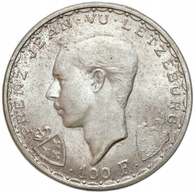 Luksemburg. 100 franków 1946, 600 rocznica śmierci J. Luksemburskiego – Ag