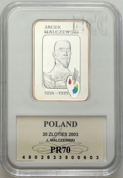 20 złotych 2003 Jacek Malczewski GCN PR70 - SREBRO