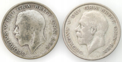 Wielka Brytania. 1/2 korony 1925-1928, 2 szt – SREBRO