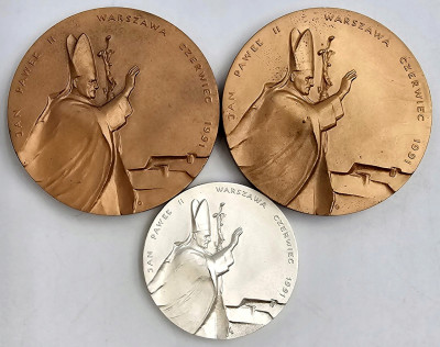 Medal. Jan Paweł II – 3 szt (1 x SREBRO)