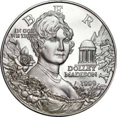 USA. 1 dolar 1999, Dolley Madison – SREBRO