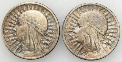 II RP. 2 złote 1934 i 1934 głowa kobiety, SREBRO – 2 szt
