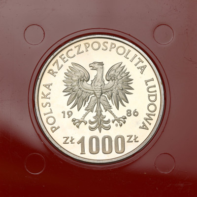 PRL. PRÓBA srebro 1.000 złotych 1986 Sowa
