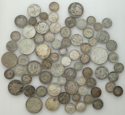 Europa - zestaw monet 70 sztuk - SREBRO