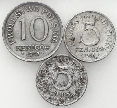 Polska. Zestaw Fenigów 1917-1918 – 3 szt