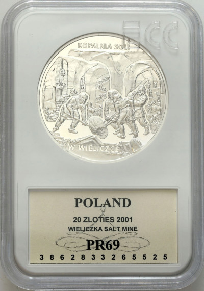 20 złotych 2001 Wieliczka - kopalnia soli GCN PR69 - SREBRO