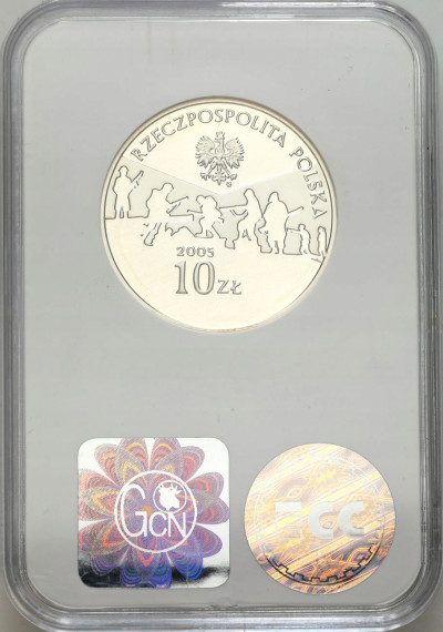 10 złotych 2005 Zakończenie Wojny GCN PR70 - SREBRO
