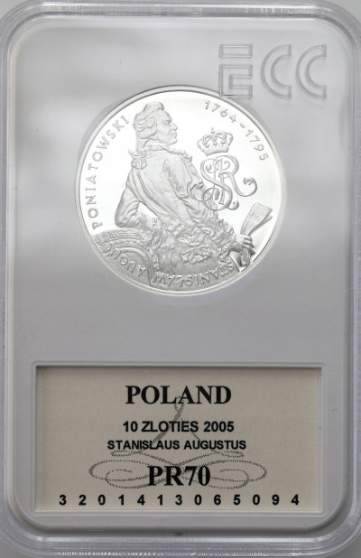 III RP. 10 złotych 2005, Poniatowski - GCN PR70