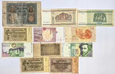 Świat, zestaw banknotów – 10 szt