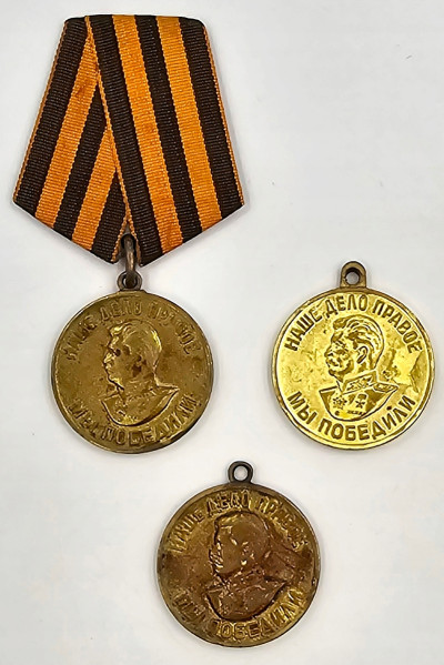 Rosja, ZSRR. Medal. Za zwycięstwo nad Niemcami – 3 szt