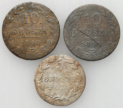 5 groszy 1823, 10 groszy 1840 - 3 szt