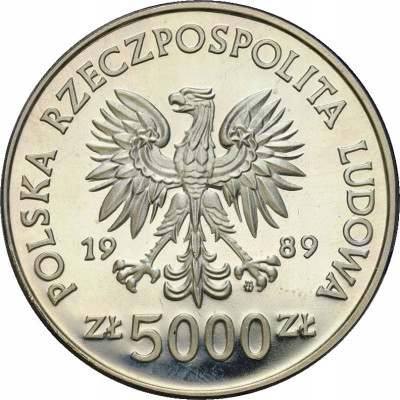 PRL. 5.000 złotych 1989 Kopernik - Toruń – SREBRO