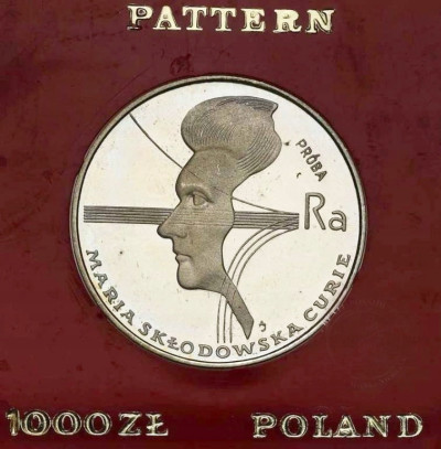 PRÓBA Srebro 100 złotych 1974 Skłodowska