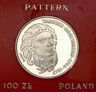 PRÓBA SREBRO 100 złotych 1976 T. Kościuszko