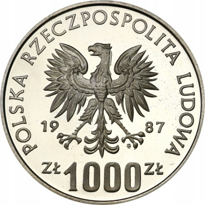 PRL. PRÓBA srebro 1.000 złotych 1987 Łucznik