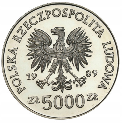 PRL. 5.000 złotych 1989 Zabytki Torunia – SREBRO
