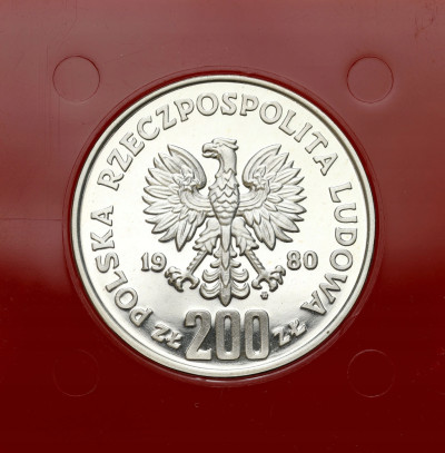 PRÓBA Srebro 200 złotych 1980 Olimpiada Lake Placid znicz
