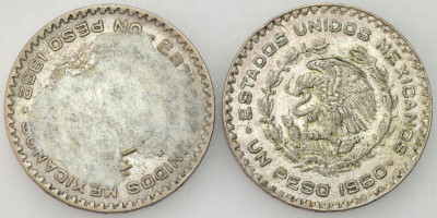 Meksyk. 1 peso 1960-1962, 2 szt – SREBRO