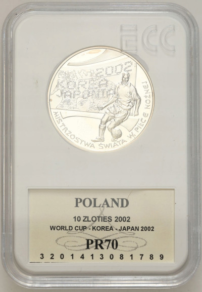 10 złotych 2002 Korea Japonia GCN PR70 – SREBRO