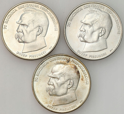 PRL. 50.000 1988 Piłsudski SREBRO – 4 szt.