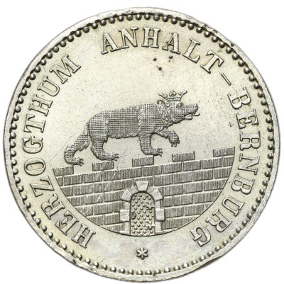Niemcy Anhalt - Bernburg 1/6 Talara 1862 A - PIĘKNY