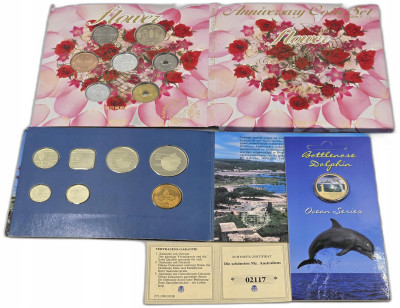 Aruba, Australia, Japonia, zestaw monet