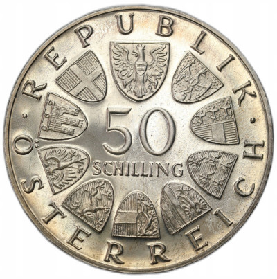 Austria. 50 szylingów 1968, 50 rocznica Republiki - LUSTRZANKA