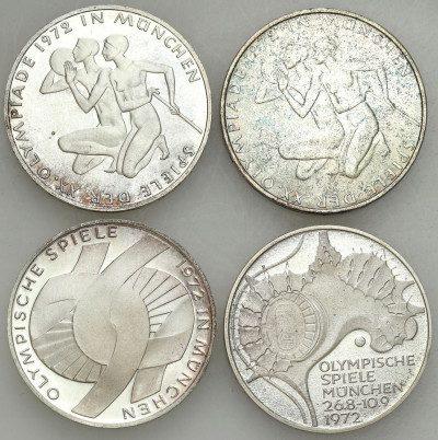 Niemcy. 10 marek 1972 Igrzyska Olimpijskie RÓŻNE, 4 szt – SREBRO