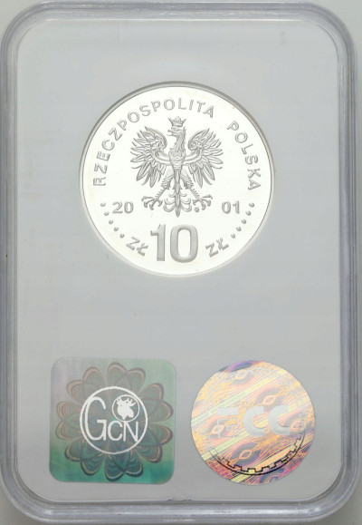 10 złotych 2001 Jan III Sobieski popiersie - GCN PR70 - SREBRO