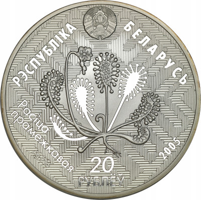 Białoruś 20 Rubli 2005 Sowa Mszarna – SREBRO