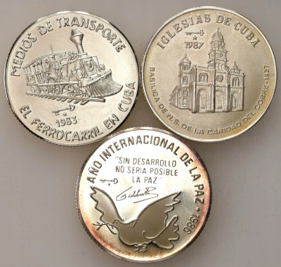 Kuba. 5 peso zestaw 3 sztuk – SREBRO